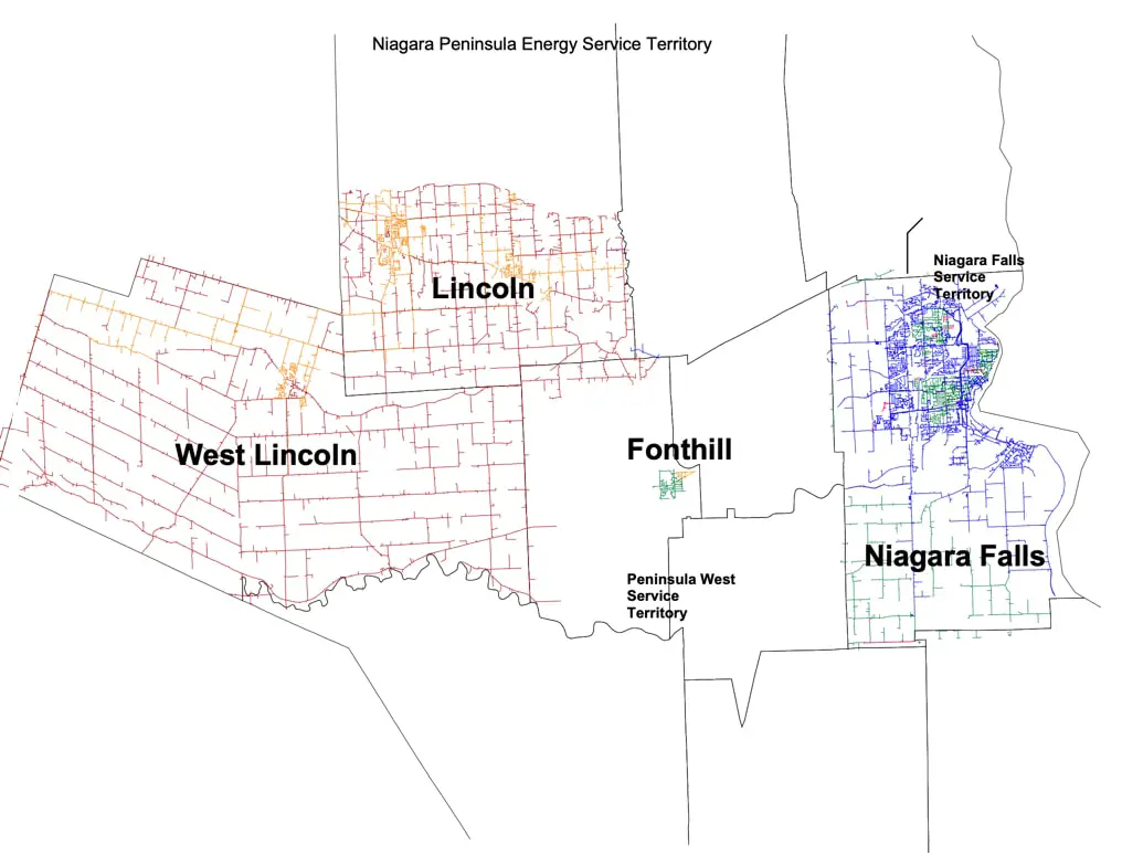 Niagara Peninsula Energy Service Area Map