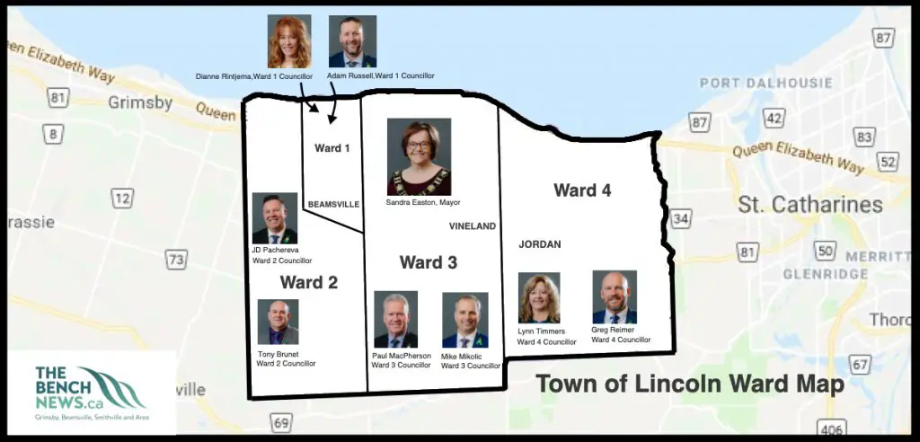 Lincoln Ward map and councillors and mayor