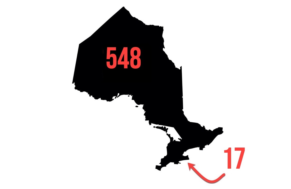 COVID-19 cases in Ontario plus Niagara Region