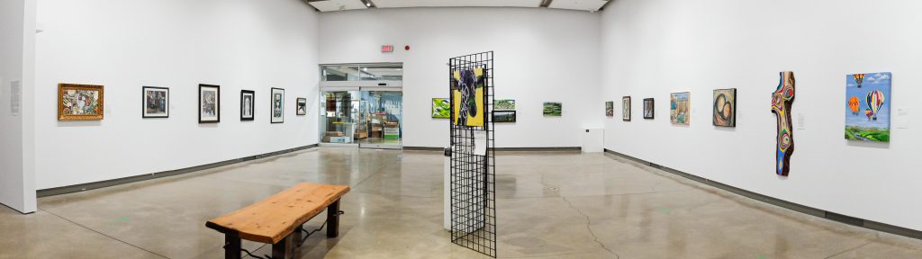 The "Lakeside Pumphouse Artists' Association: 20 Years of Creativity" seen in the main gallery space of the Grimsby Public Art Gallery on March 25, 2021.